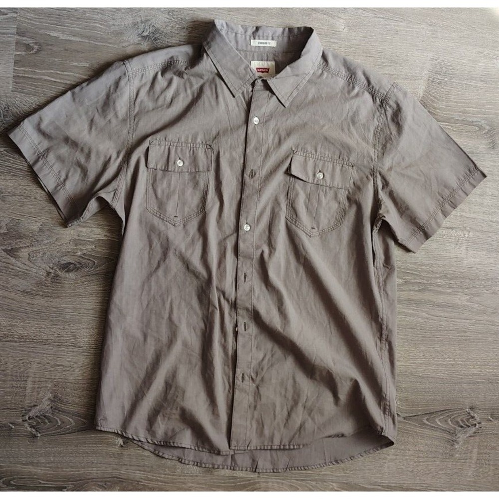 Levis Button Up Shirt Mens XL Levi Strauss Co Top Short Sleeve Standard‎ Fit